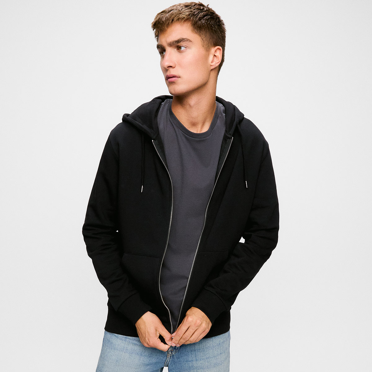 Jack & Jones - Blanks Day Zip Hooded Sweat - BLK3907